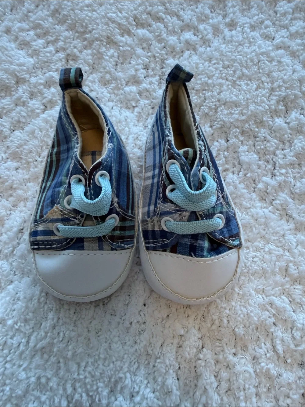 GAP Navy Slip-On & Plaid Baby Shoe Set with Light Gray Pair